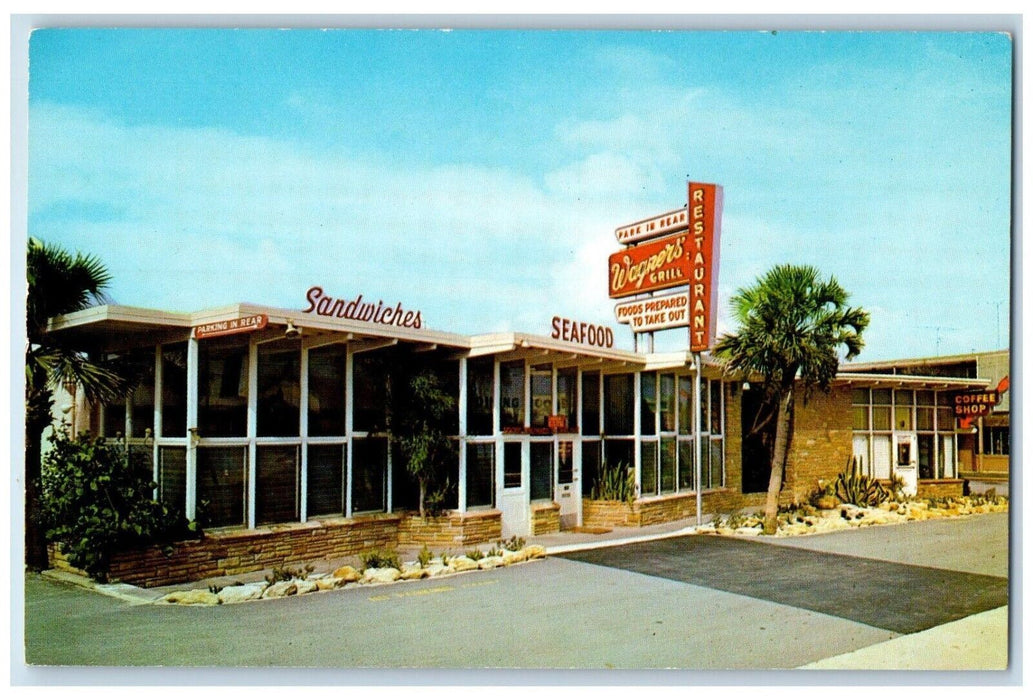Wagner's Grill Sandwiches Seafood Restaurant Daytona Beach FL Vintage Postcard