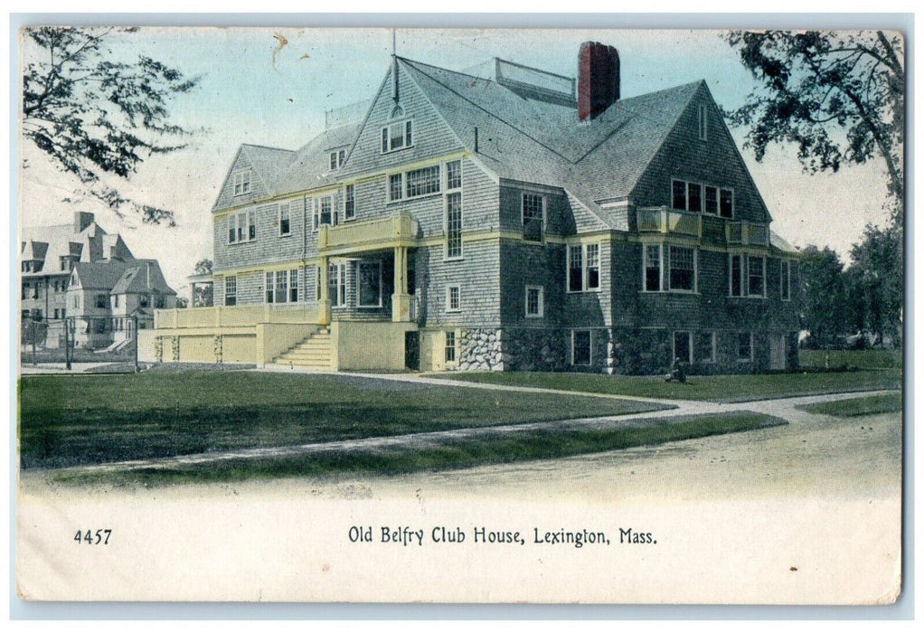 1909 Old Belfry Club House Lexington Scene Street Massachusetts MA Postcard