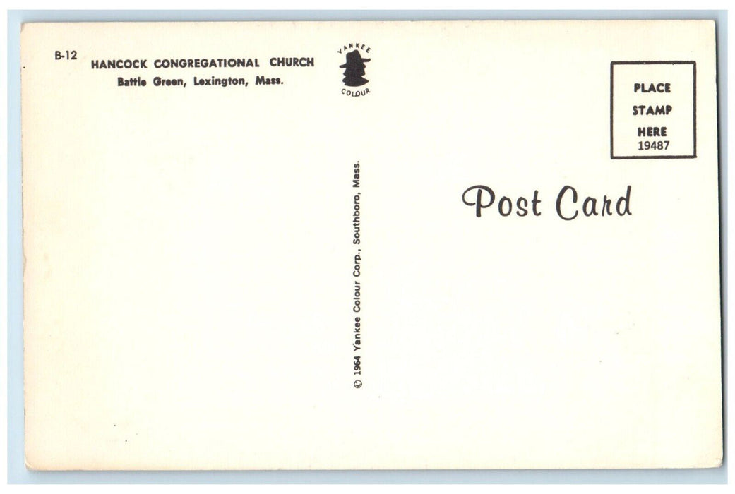 Hancock Congregational Church Battle Green Lexington Massachusetts MA Postcard