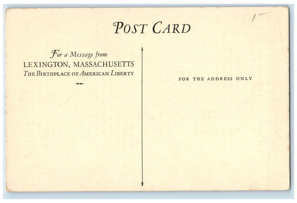 Inscription On The Old Monument Lexington Common Massachusetts MA Postcard