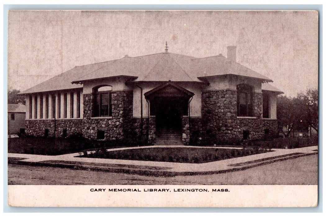 c1920's Cary Memorial Library Lexington Massachusetts MA Antique Postcard