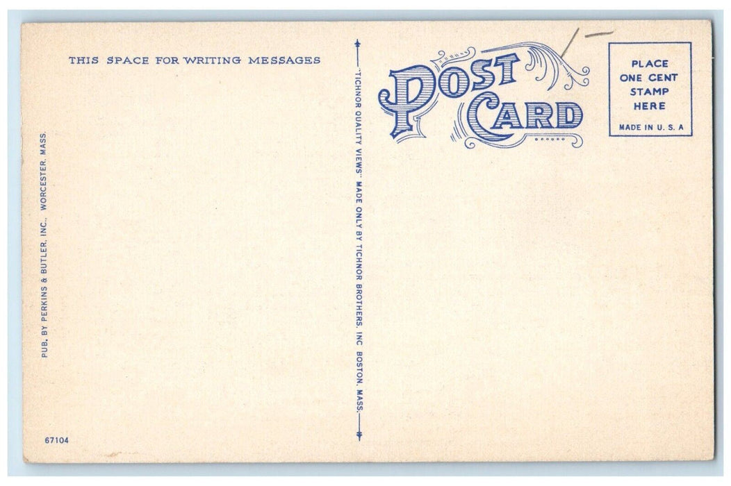 Post Office Main Street View Cars Leominster Massachusetts MA Vintage Postcard