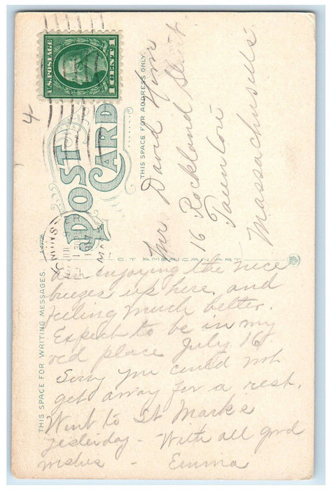 1917 Public Library Building Leominster Massachusetts MA Vintage Postcard