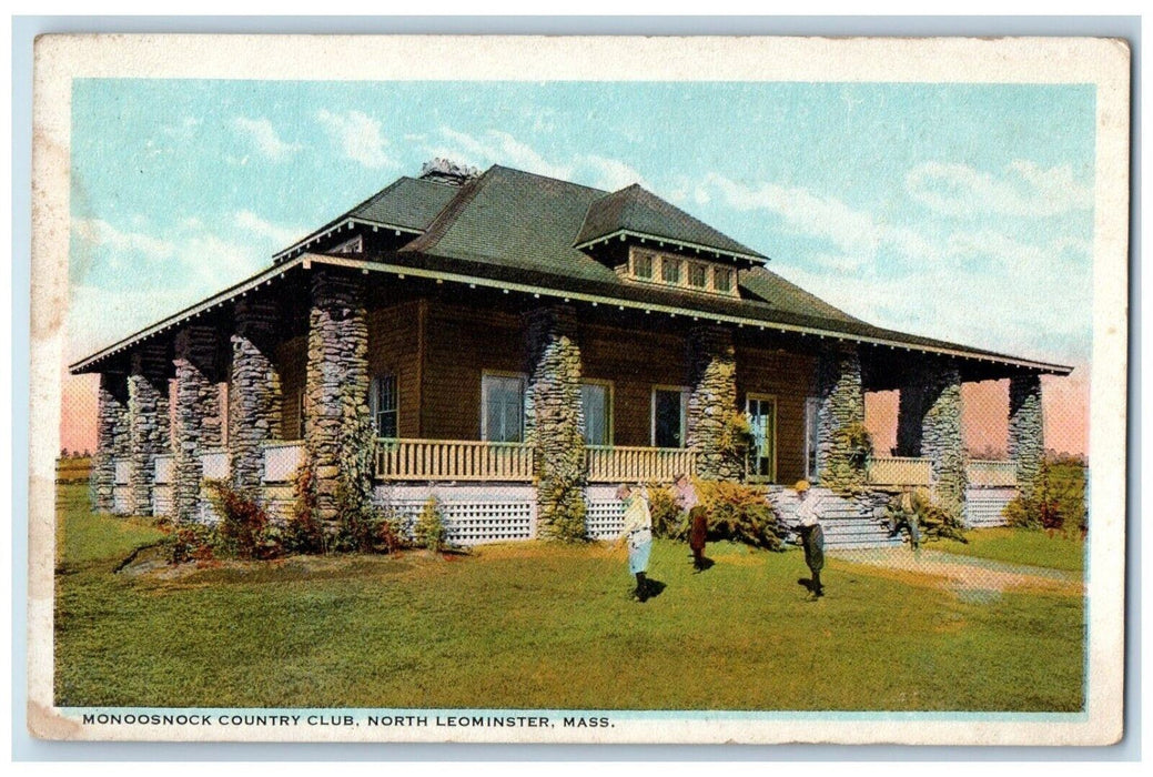 c1930's View Of Monoosnock Country Club Leominster Massachusetts MA Postcard