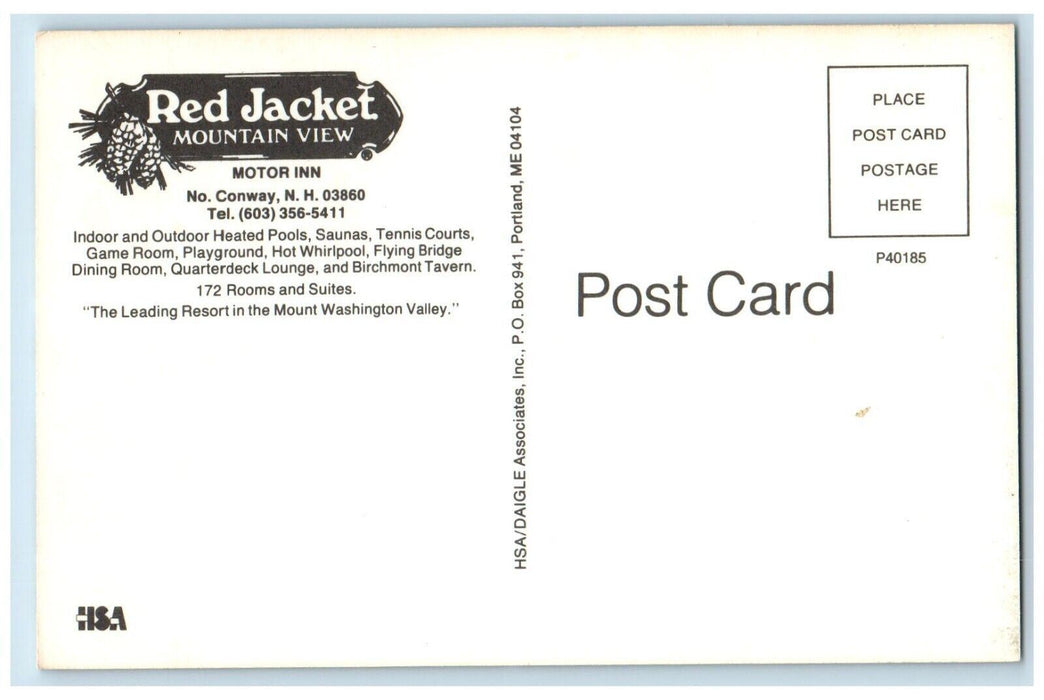 c1960 Red Jacket Mountain View Motor Inn North Conway New Hampshire NH Postcard