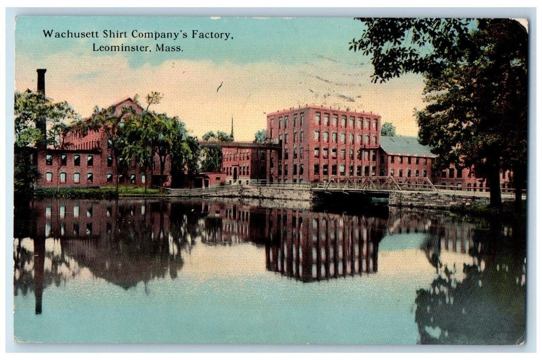 1914 Wachusett Shirt Company's Factory Leominster Massachusetts MA Postcard