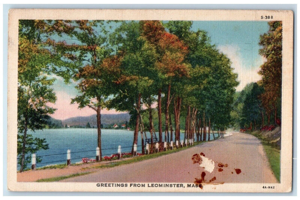 1936 Greetings From Leominster Massachusetts MA Vintage Posted Postcard
