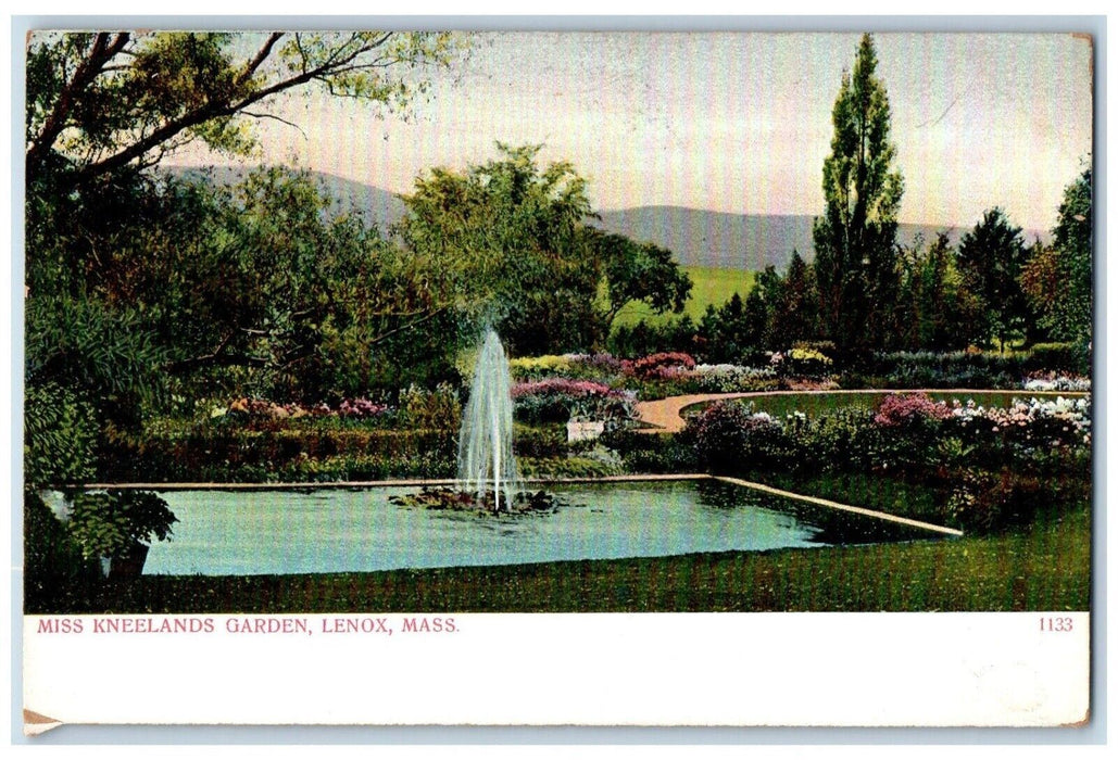 View OF Miss Kneelands Graden Lenox Massachusetts MA Unposted Vintage Postcard