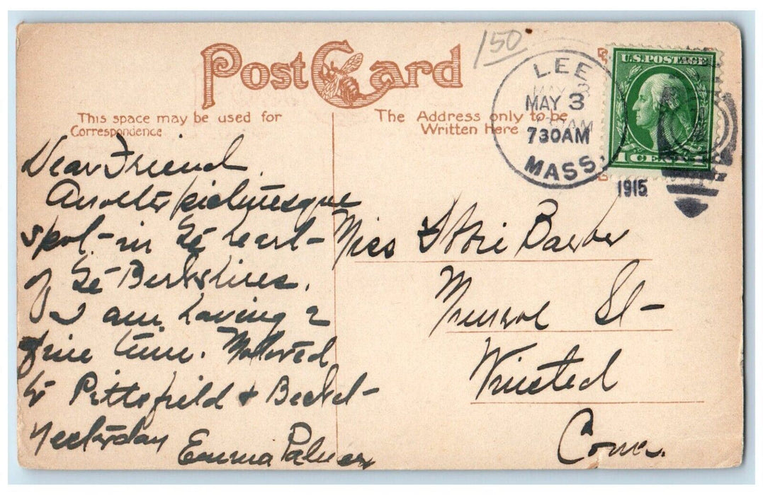 1915 Hotel Aspinwall Building Lenox Massachusetts LEE MA Vintage Postcard