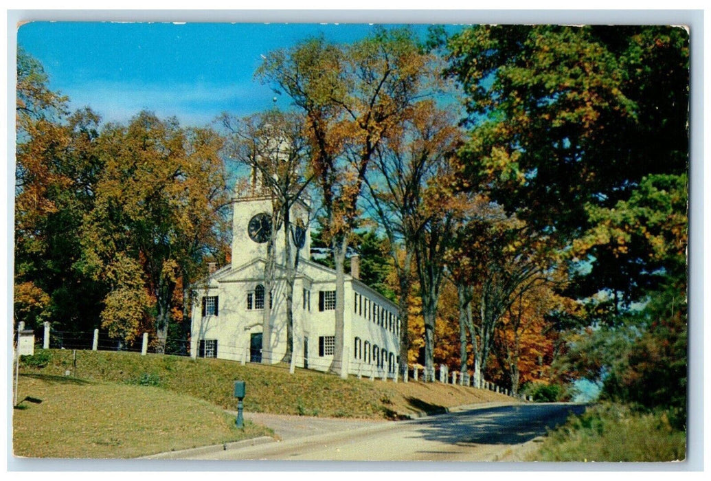 c1950's Chruch On The Hill Tower Clock Lenox Massachusetts MA Vintage Postcard