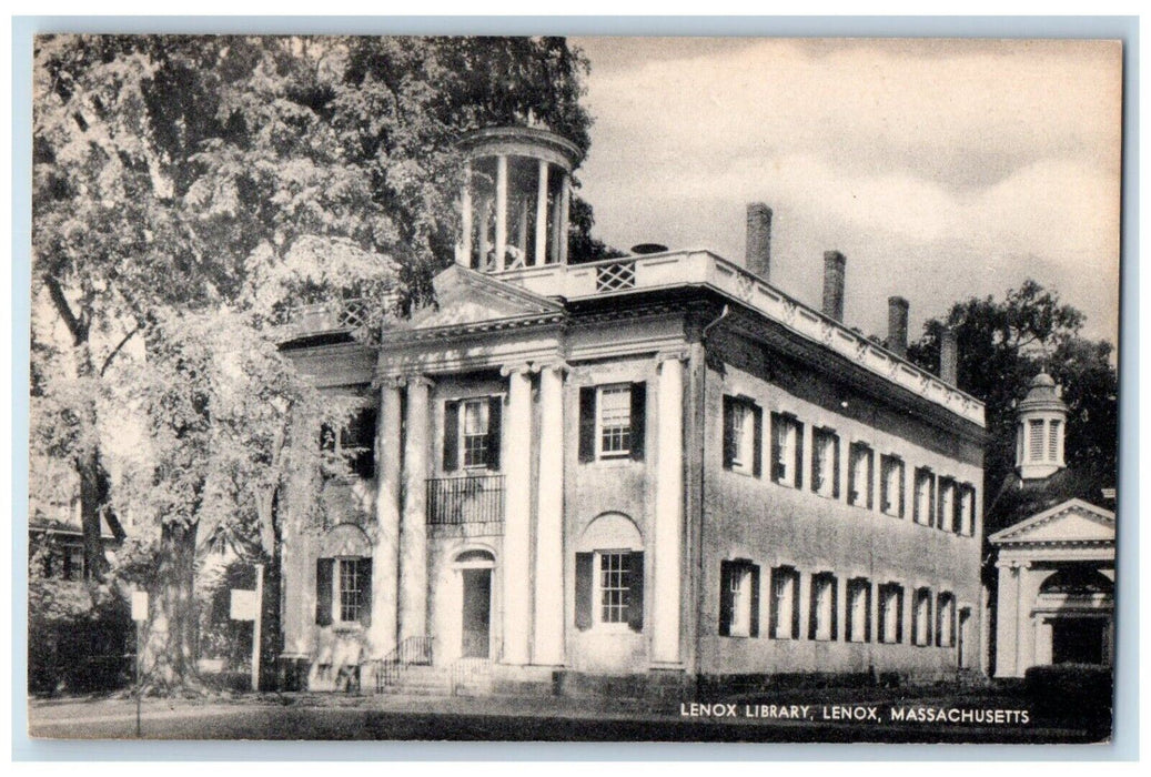 c1930's View Of Lenox Library Building Massachusetts MA Vintage Postcard