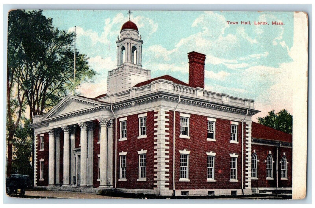 1912 View Of Town Halls Lenox LEE Massachusetts MA Vintage Posted Postcard
