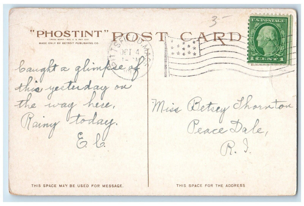 1917 Bellefontaine Building Lenox Pittsfield Massachusetts MA Phostint Postcard