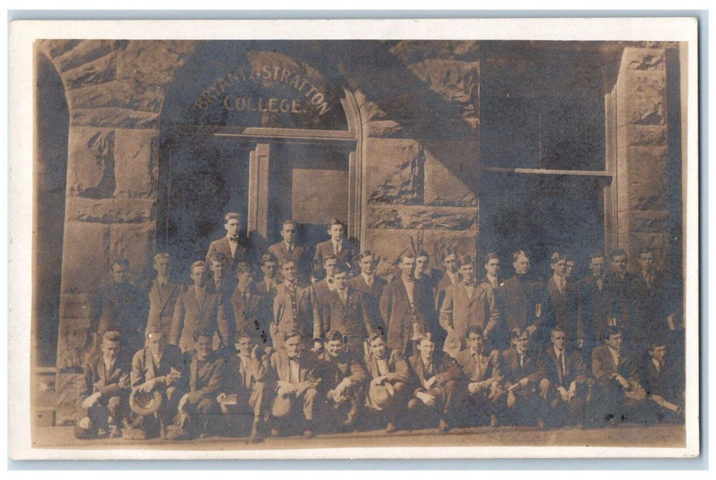 c1910's Bryan Stratton College Students Buffalo New York NY RPPC Photo Postcard