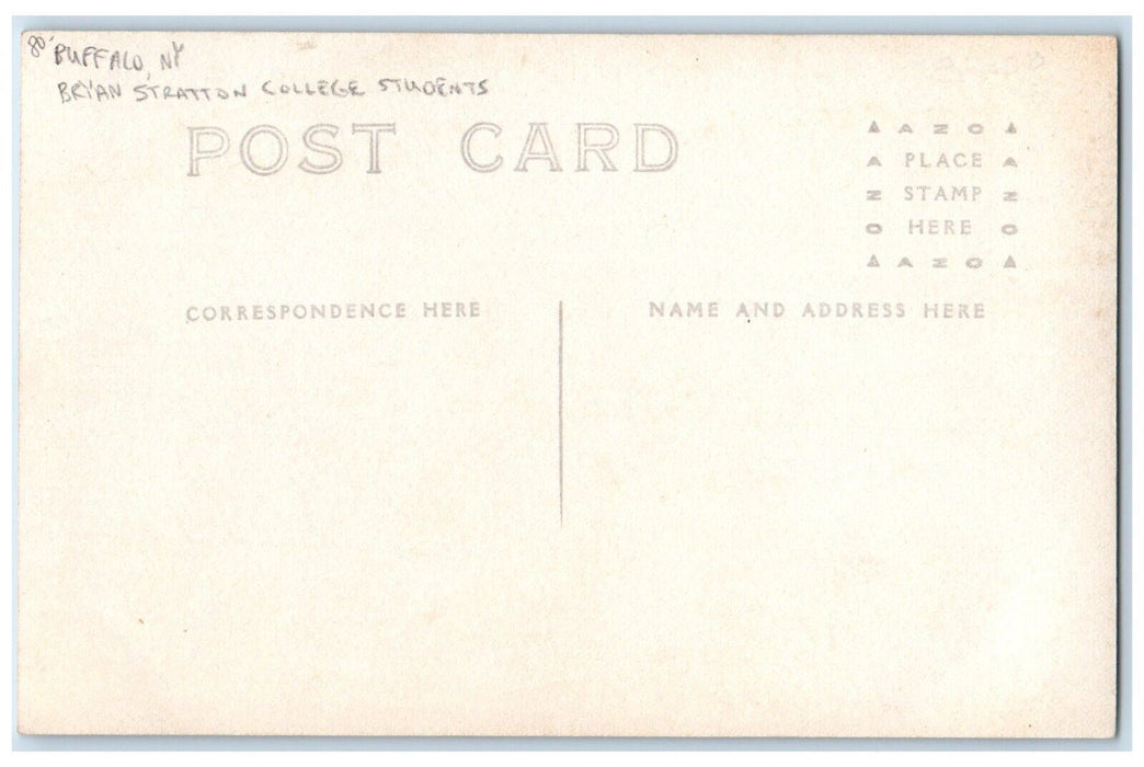 c1910's Bryan Stratton College Students Buffalo New York NY RPPC Photo Postcard