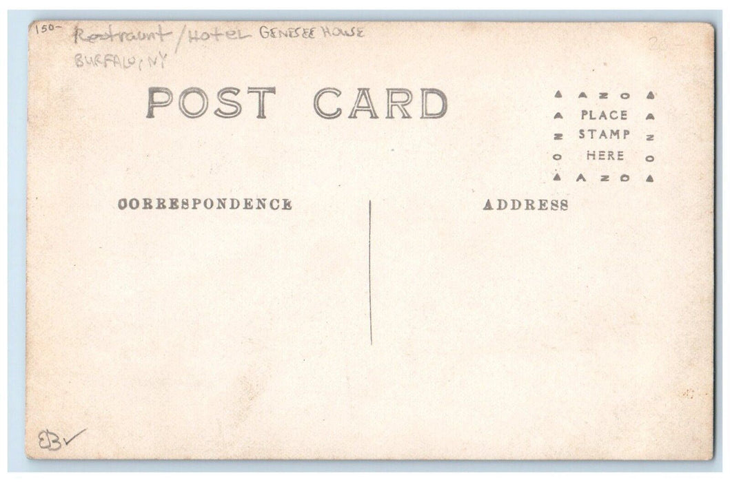 c1910's Genesee House Restaurant Hotel Buffalo New York NY RPPC Photo Postcard