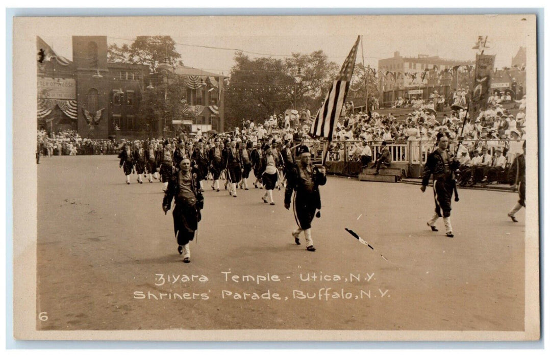 Ziyara Temple Utica Shrines Parade Buffalo New York NY RPPC Photo Postcard