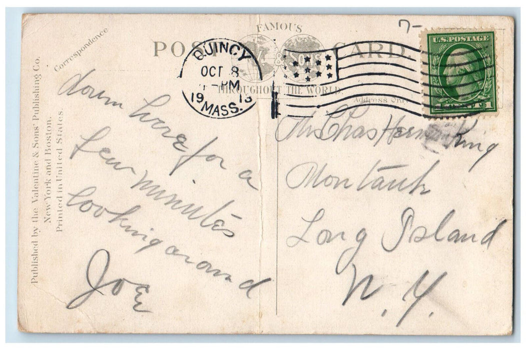 1913 Fore River Ship Yards, Quincy Massachusetts MA Antique Posted Postcard