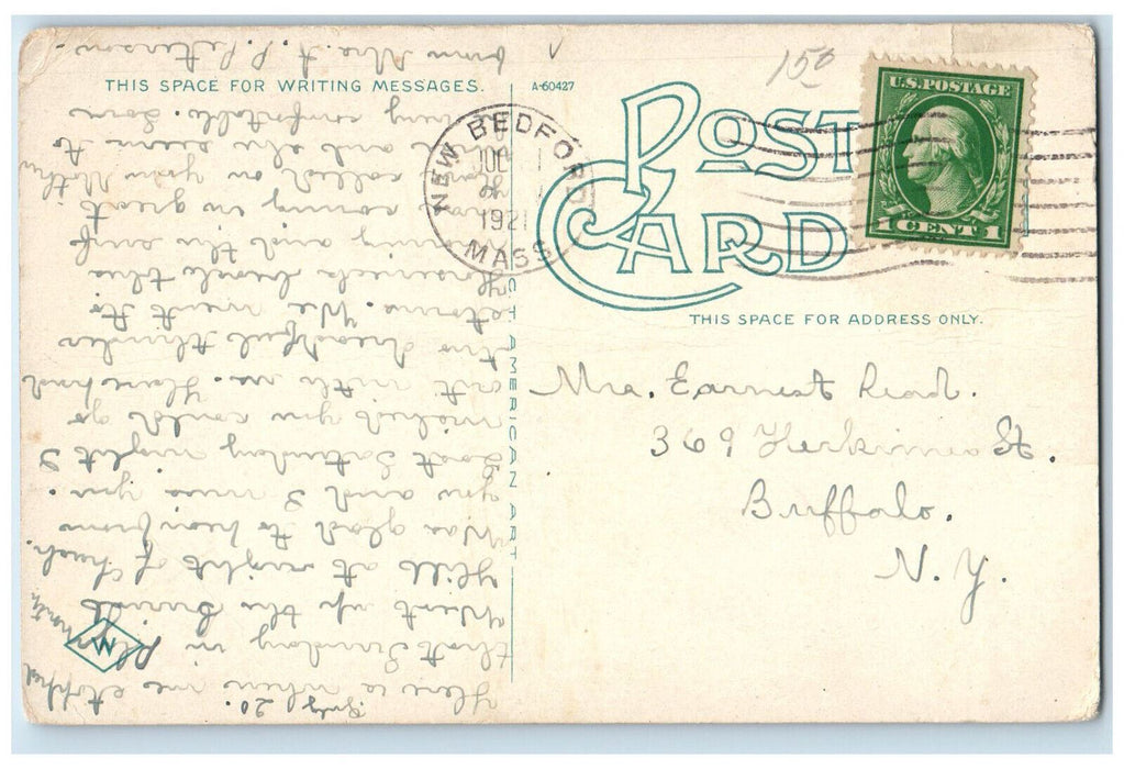 1921 Regal Shoes Market Square Plymouth Massachusetts MA Antique Posted Postcard