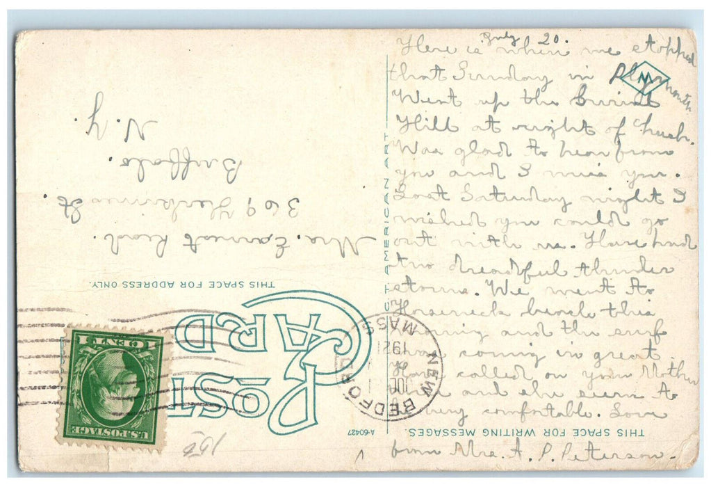 1921 Regal Shoes Market Square Plymouth Massachusetts MA Antique Posted Postcard