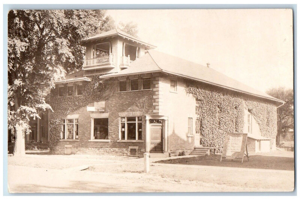 c1910's Bank Town Hall 4th Of July Nichols NY RPPC Photo Advertising Postcard
