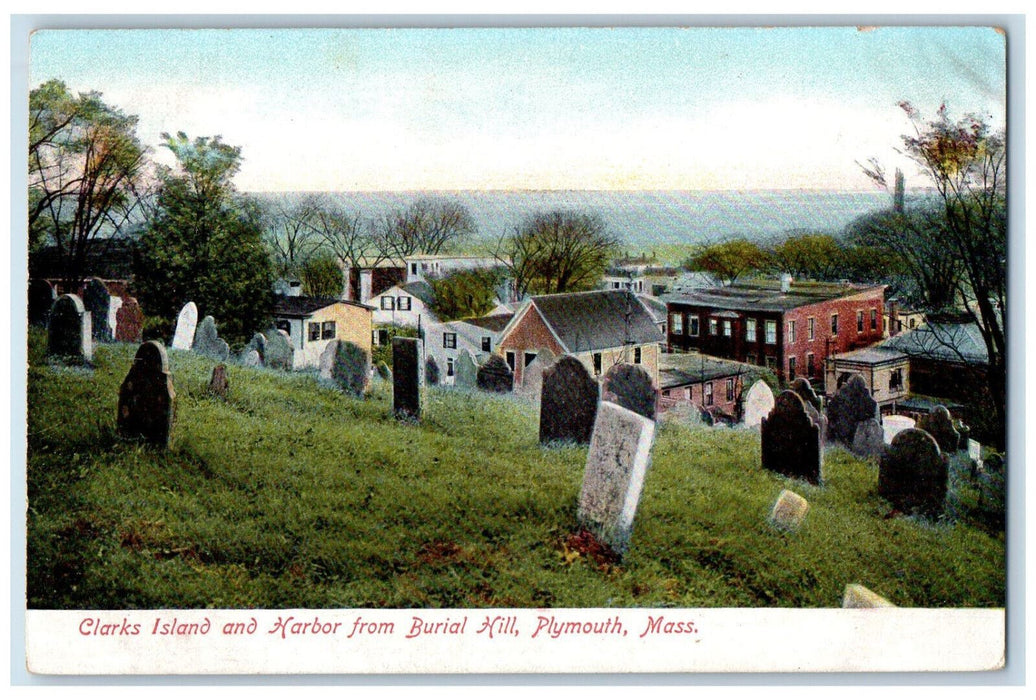 c1905 Clark Island Harbor from Burial Hill Plymouth Massachusetts MA Postcard