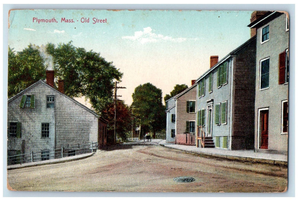 1911 Old Street Houses Plymouth Massachusetts MA Brant Rock MA Postcard