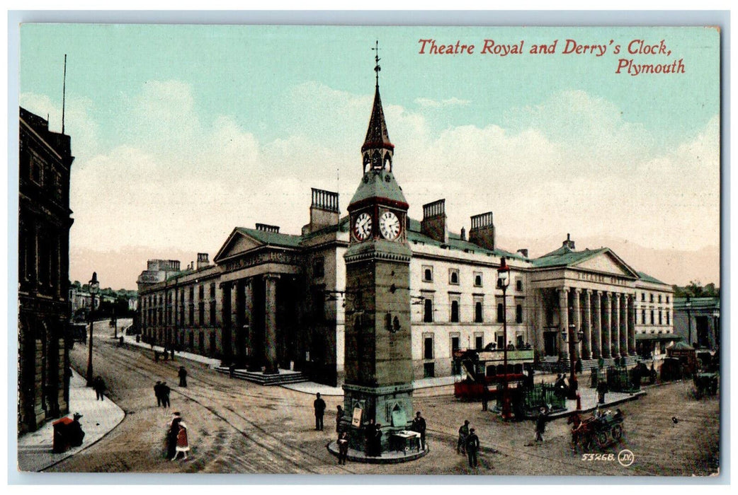 c1910 Theatre Royal Derry's Clock Plymouth Massachusetts MA Antique Postcard