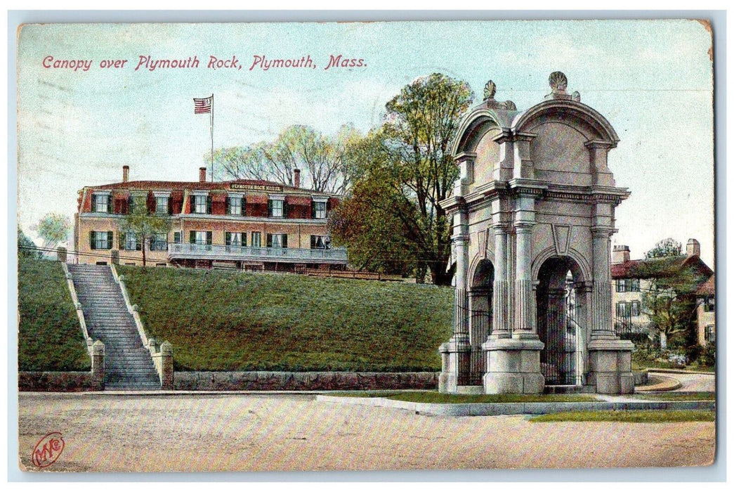 1910 Canopy over Plymouth Rock Plymouth Massachusetts MA Antique Postcard