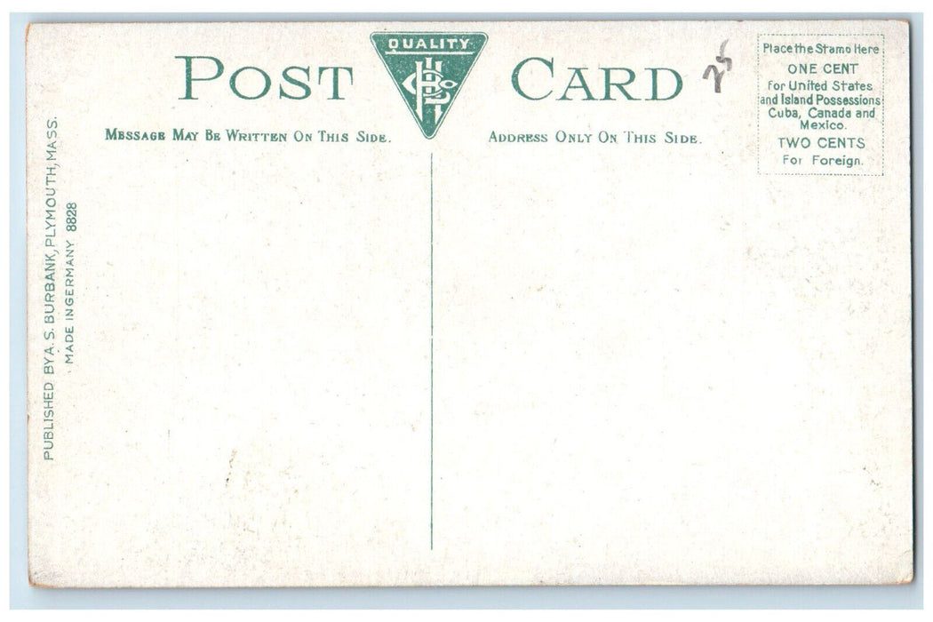 c1910 High School Building Plymouth Massachusetts MA AS Burbank Antique Postcard