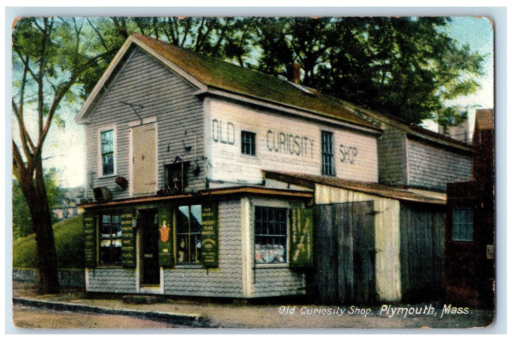 c1910 Old Curiosity Shop Plymouth Massachusetts MA Antique Unposted Postcard