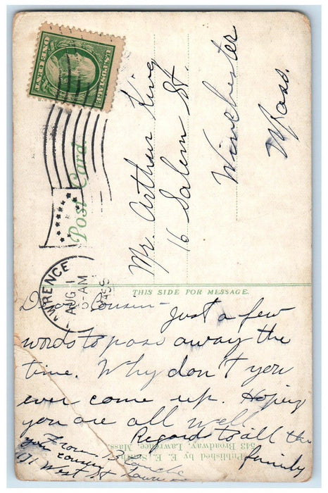 c1910's Bruce School Building Clock Tower Lawrence Massachusetts MA Postcard