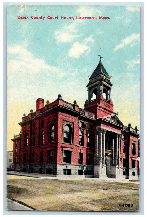 c1910's Essex County Court House Street View Lawrence Massachusetts MA Postcard