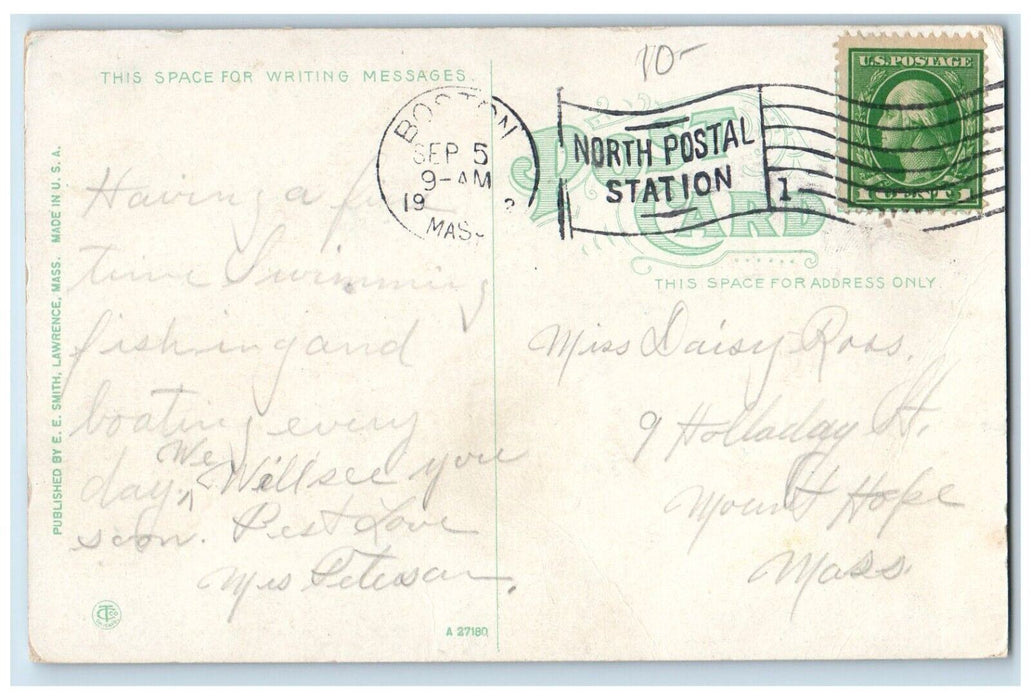 c1910's Wool Mill Building Car Street View Lawrence Massachusetts MA Postcard