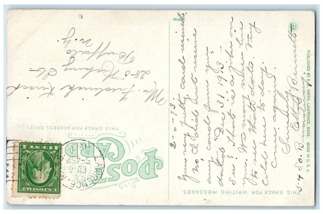 1913 View Of High Service Tower Lawrence Massachusetts MA Antique Postcard