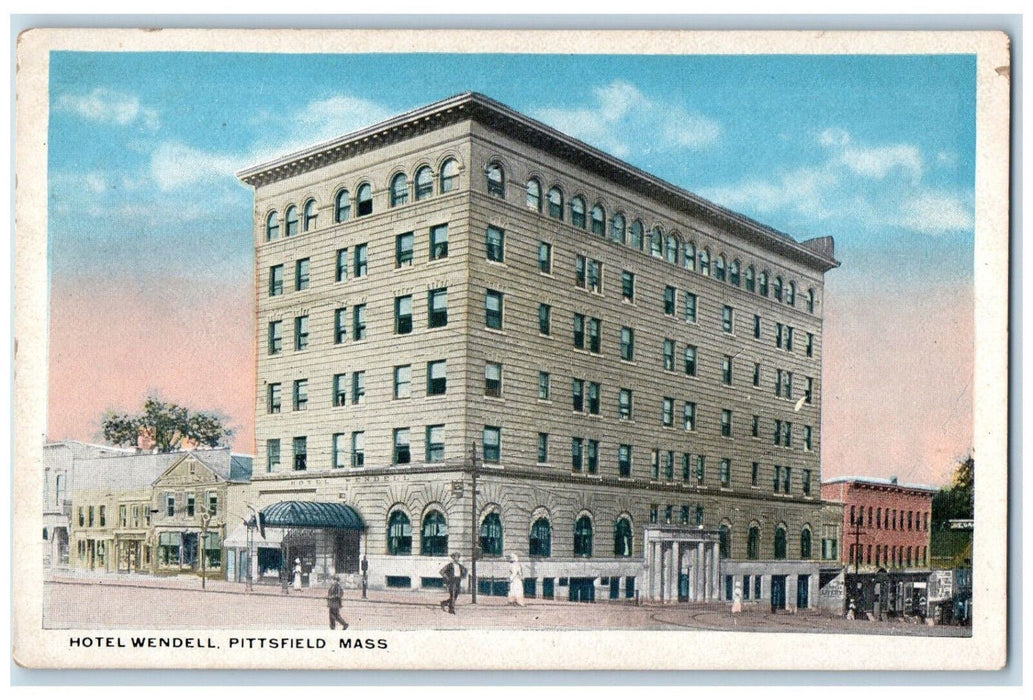 c1930's Hotel Wendell Pittsfield Massachusetts MA Vintage Unposted Postcard
