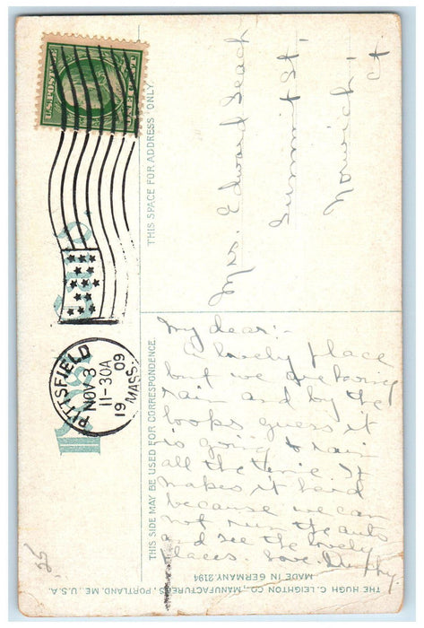 1909 Road to Pittsfield Massachusetts MA In The Berkshires Posted Postcard