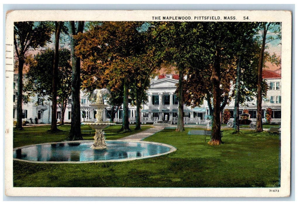 1929 Fountain View The Maplewood Pittsfield Massachusetts MA Vintage Postcard