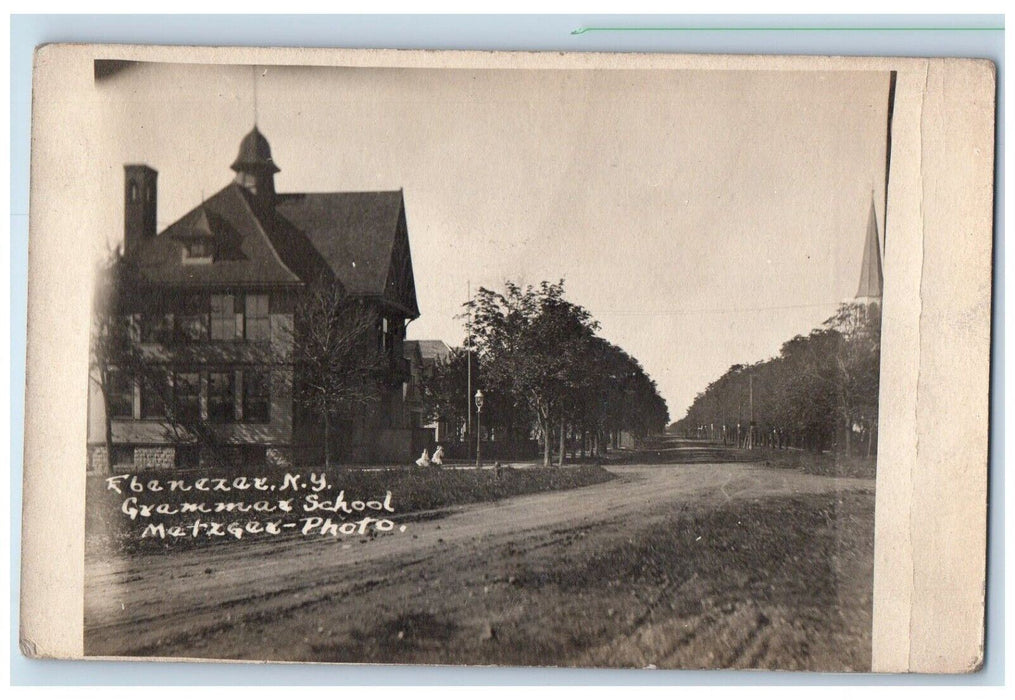 1912 Grammar School Building Ebenezer New York NY RPPC Photo Antique Postcard