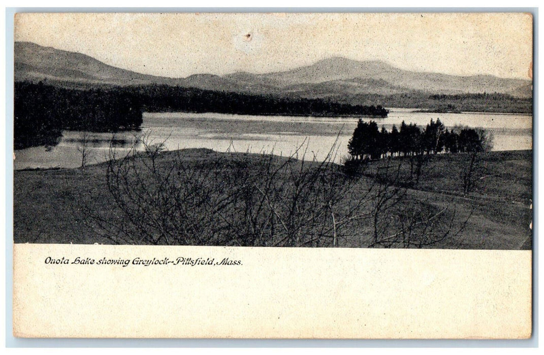 c1905 Onota Lake Showing Greylock Pittsfield Massachusetts MA Postcard