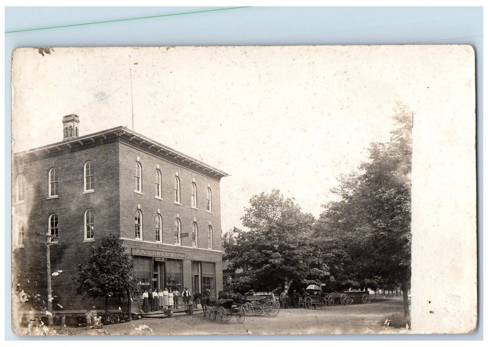 c1910's Eshelman Store Horse Buggy Clarence Center NY RPPC Photo Postcard