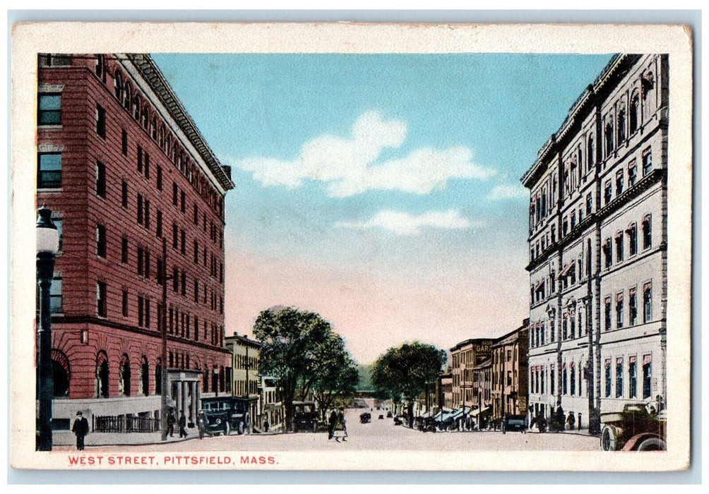 c1920's West Street Pittsfield Massachusetts MA AJ Reeves Unposted Postcard