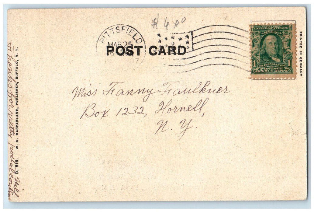 1907 Berkshire Life Building Pittsfield Massachusetts MA Antique Postcard