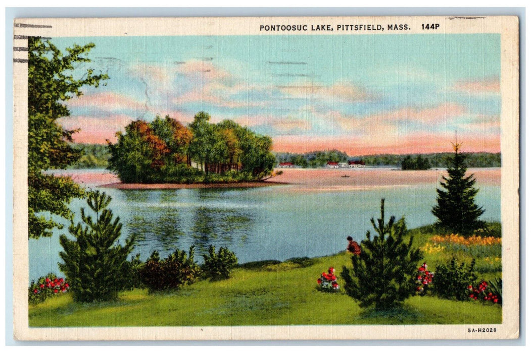 1949 Pontoosuc Lake Pittsfield Massachusetts MA Vintage Posted Postcard