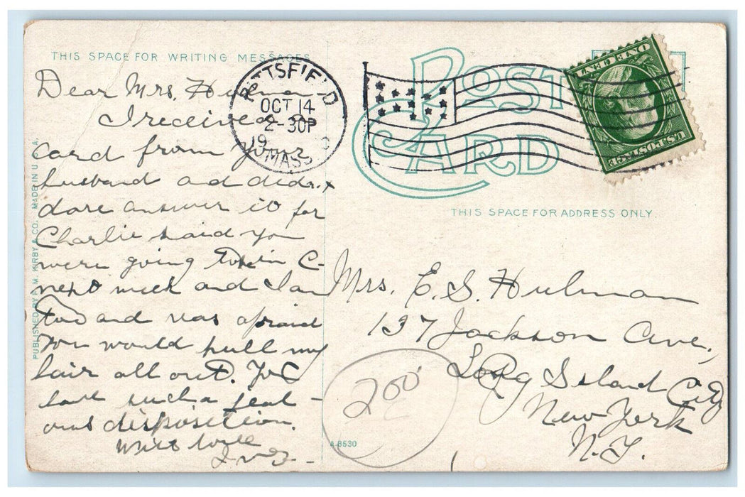 1910 Miss Hall's School Pittsfield Massachusetts MA Antique Posted Postcard
