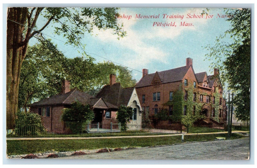 c1910 Bishop Memorial Training School for Nurses Pittsfield MA Antique Postcard
