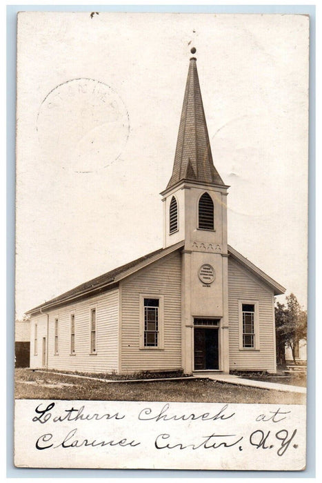 1907 Lutheran Church At Clarence Center New York NY RPPC Photo Antique Postcard