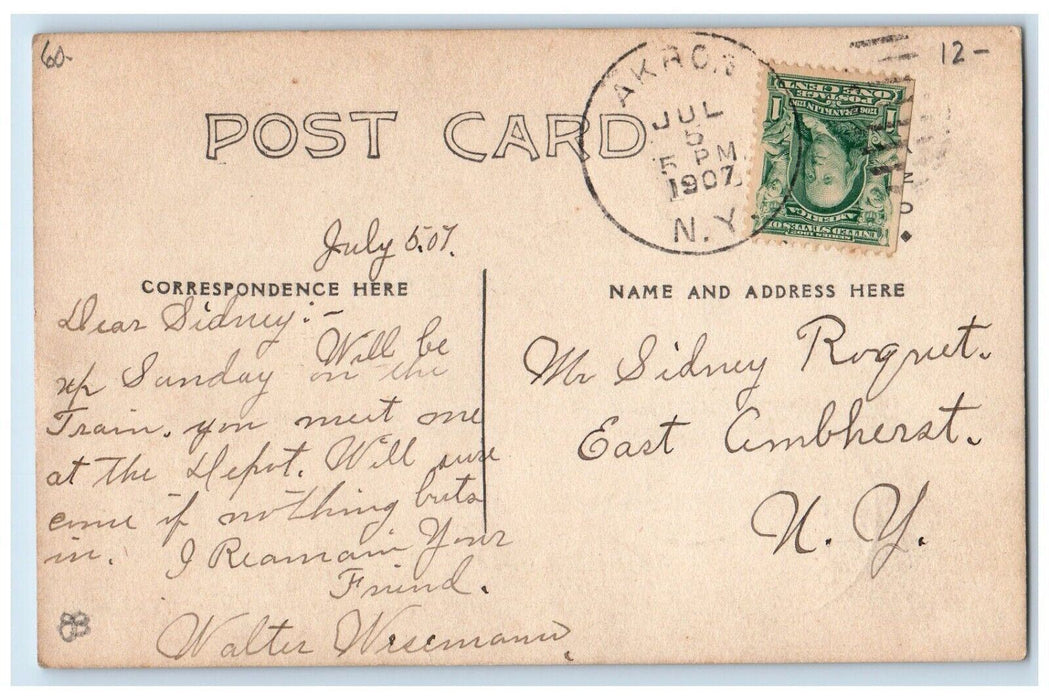 1907 Lutheran Church At Clarence Center New York NY RPPC Photo Antique Postcard