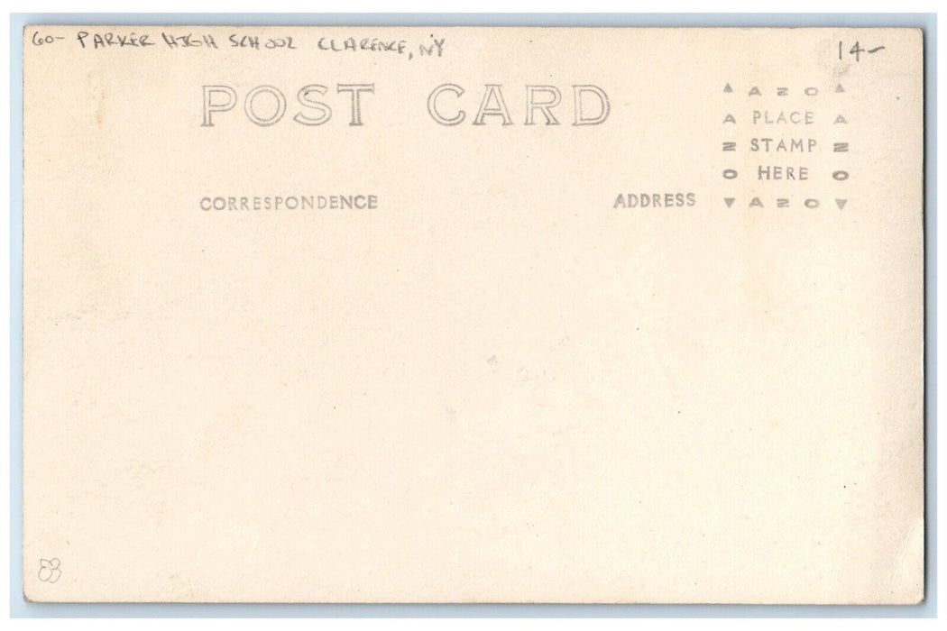 c1910's Parker High School Building Clarence New York NY RPPC Photo Postcard