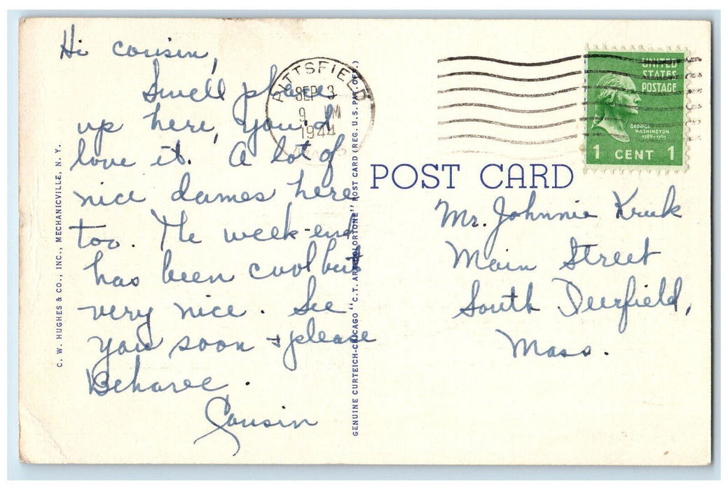1944 Hotel Capitol Shoes North Street Pittsfield Massachusetts MA Postcard